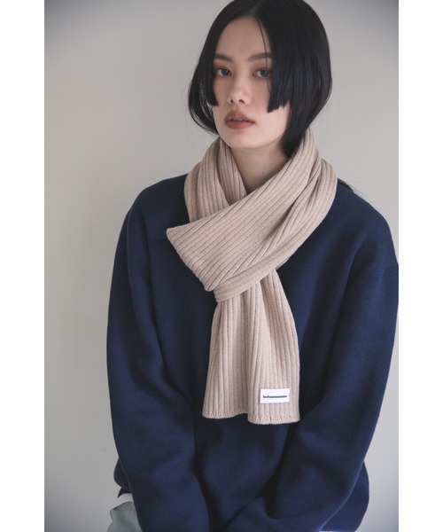 セール】【hatoooooooooo】3×2 rib knit muffler/リブニット