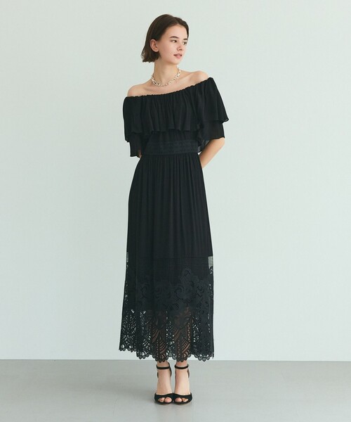 レース切替マキシワンピース GRACE CLASS ワンピース ラッフルレース切替マキシ : ZOZOTOWN Yahoo
