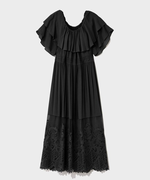 レース切替マキシワンピース レース切替ワンピース/MO33O03【結婚式/オケージョン/パーティー