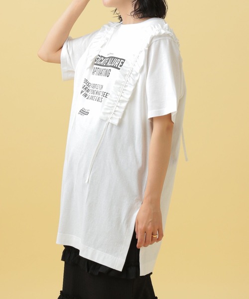 LEPSIM（レプシィム）の「【産前・産後対応】マタニティ／リメイクフリルチュニックワンピース　497058（マタニティウェア/グッズ・レディース・チャコールグレー/オフホワイト/ブルー・FREE）」の10枚目の写真