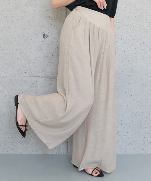 aquagarage(アクアガレージ)の「スカート見えワイドパンツ(その他パンツ・レディース・ベージュ/ブラック/カーキ・M/L)」の19枚目の写真