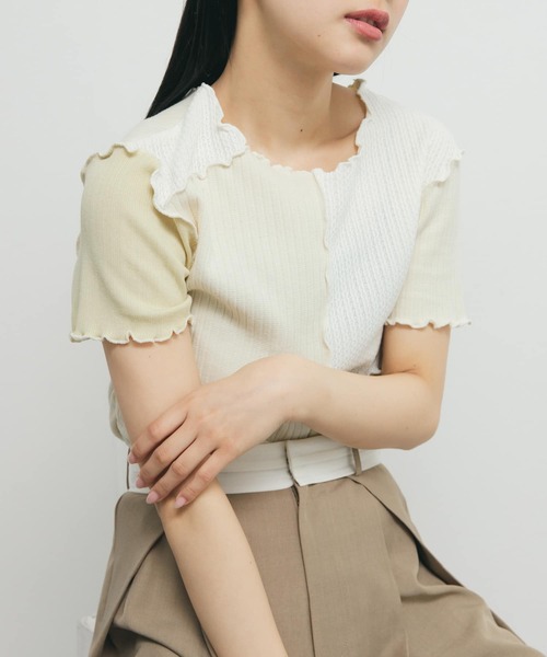 セール】MIXカラーパッチワークカットソー（Tシャツ/カットソー）｜KBF