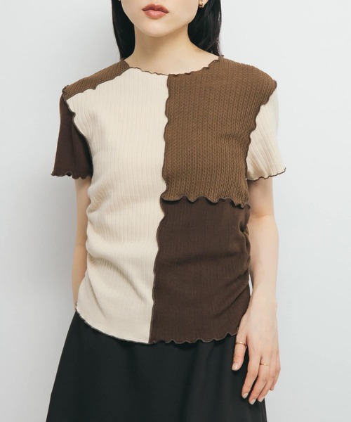 セール】MIXカラーパッチワークカットソー（Tシャツ/カットソー