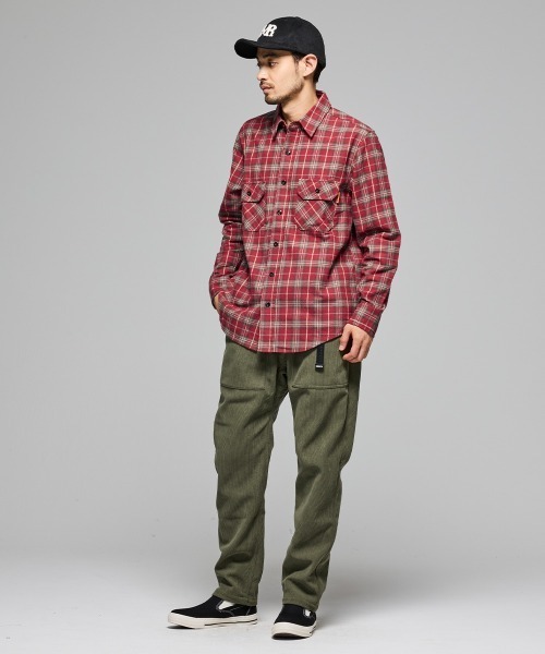 KRIFF MAYER（クリフメイヤー）の「ビエラチェック長袖シャツ（シャツ/ブラウス・メンズ・レッド/カラフル/チャコール/オリーブ/ナチュラル・MEDIUM/LARGE/X-LARGE）」の11枚目の写真