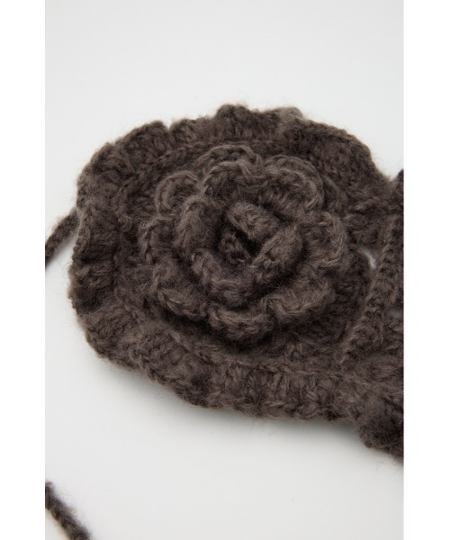 SLY（スライ）の「FLOWER KNIT HEADDRESS フラワー ニット ヘッドドレス（ニットキャップ/ビーニー・レディース・グレー/アイボリー・FREE）」の11枚目の写真