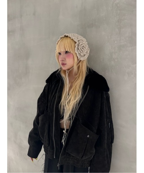 FLOWER KNIT HEADDRESS フラワー ニット ヘッドドレス（ニット