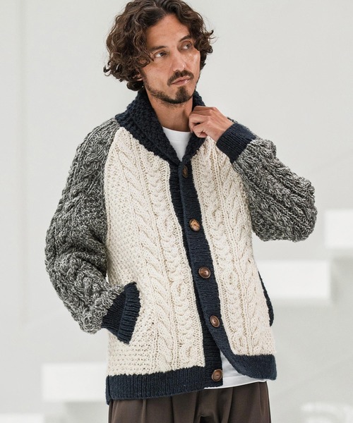 mcg3669-【HIMALAYAN CLIMBERS HAND-KNIT別注】手編み色切り替え