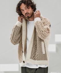 mcg3669-【HIMALAYAN CLIMBERS HAND-KNIT別注】手編み色切り替えショールカーディガン