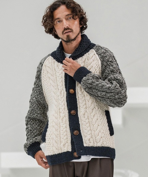 mcg3669-【HIMALAYAN CLIMBERS HAND-KNIT別注】手編み色切り替え