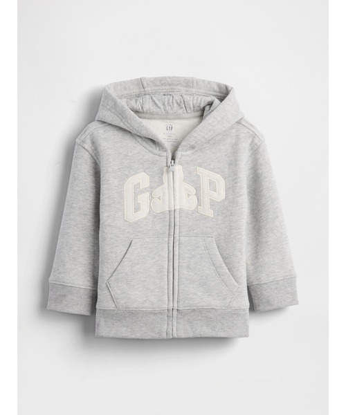 GAP（ギャップ）の「ヴィンテージソフト くまさん GAPロゴ ジップアップパーカー (ベビー)（パーカー・キッズ・グレー/ブルー/ベージュ/ピンク・60cm/70cm/80ｃｍ/90cm）」の2枚目の写真