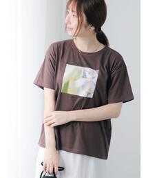 Te chichi TERRASSE（テチチテラス）の「フラワー転写プリントTシャツ（Tシャツ/カットソー）」