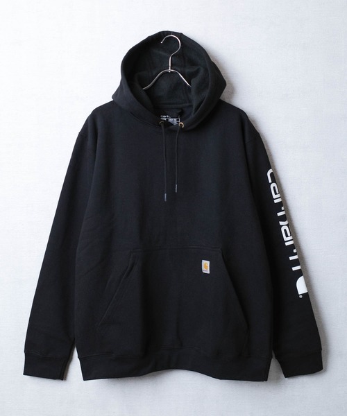 Carhartt(カーハート)の「【C-Carhartt】【Carhartt/カーハート】10.5oz LOOSE FIT MIDWEIGHT LOGO SLEEVE GRAPHIC PULLOVER HOODIE 10.5オンス ルーズフィット ミッドウェイト ロゴスリーブ グラフィック プルオーバー フーディー K288(パーカー・メンズ・ブラウン/ヘザーグレー/ブラック・MEDIUM/LARGE/X-LARGE/SMALL)」の1枚目の写真