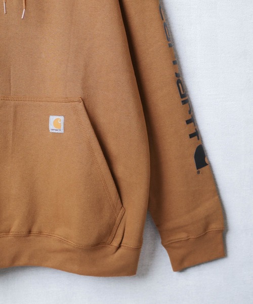 Carhartt(カーハート)の「【C-Carhartt】【Carhartt/カーハート】10.5oz LOOSE FIT MIDWEIGHT LOGO SLEEVE GRAPHIC PULLOVER HOODIE 10.5オンス ルーズフィット ミッドウェイト ロゴスリーブ グラフィック プルオーバー フーディー K288(パーカー・メンズ・ブラウン/ヘザーグレー/ブラック・MEDIUM/LARGE/X-LARGE/SMALL)」の16枚目の写真