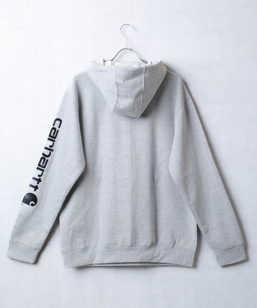 Carhartt(カーハート)の「【C-Carhartt】【Carhartt/カーハート】10.5oz LOOSE FIT MIDWEIGHT LOGO SLEEVE GRAPHIC PULLOVER HOODIE 10.5オンス ルーズフィット ミッドウェイト ロゴスリーブ グラフィック プルオーバー フーディー K288(パーカー・メンズ・ブラウン/ヘザーグレー/ブラック・MEDIUM/LARGE/X-LARGE/SMALL)」の8枚目の写真