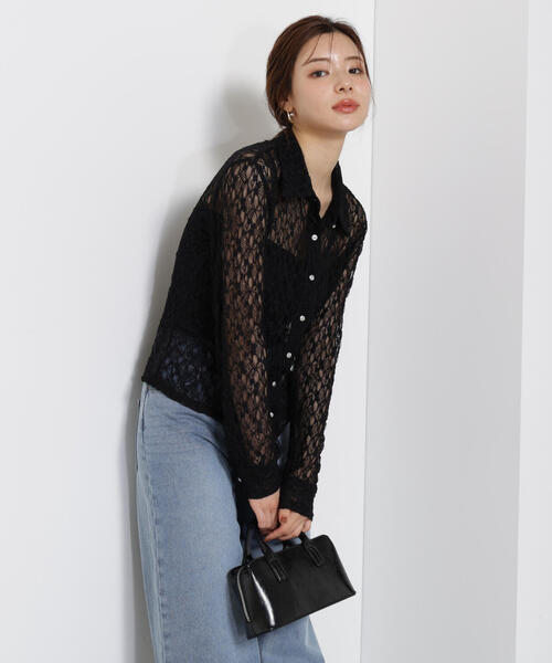 PROPORTION BODY DRESSING（プロポーションボディドレッシング）の「レースシャツ / 1215260803（Tシャツ/カットソー・レディース・ブラウン系その他/ブラック/ホワイト系その他・FREE）」の22枚目の写真