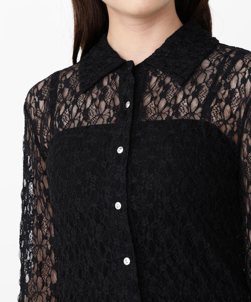 PROPORTION BODY DRESSING（プロポーションボディドレッシング）の「レースシャツ / 1215260803（Tシャツ/カットソー・レディース・ブラウン系その他/ブラック/ホワイト系その他・FREE）」の4枚目の写真