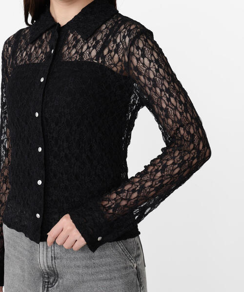 PROPORTION BODY DRESSING（プロポーションボディドレッシング）の「レースシャツ / 1215260803（Tシャツ/カットソー・レディース・ブラウン系その他/ブラック/ホワイト系その他・FREE）」の6枚目の写真