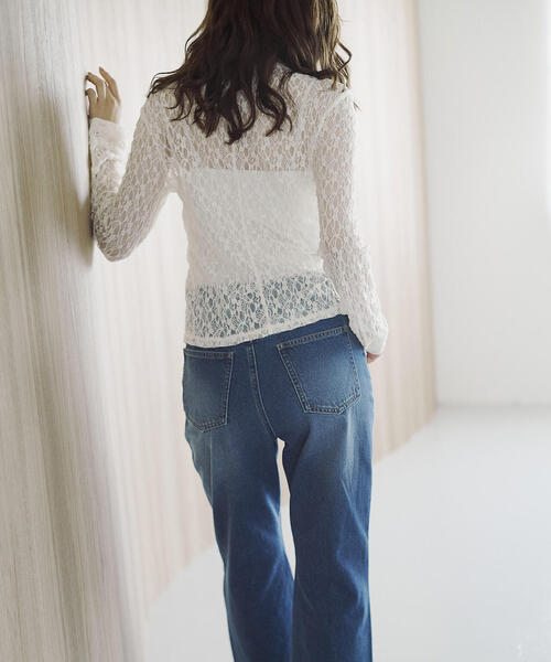 PROPORTION BODY DRESSING（プロポーションボディドレッシング）の「レースシャツ / 1215260803（Tシャツ/カットソー・レディース・ブラウン系その他/ブラック/ホワイト系その他・FREE）」の8枚目の写真