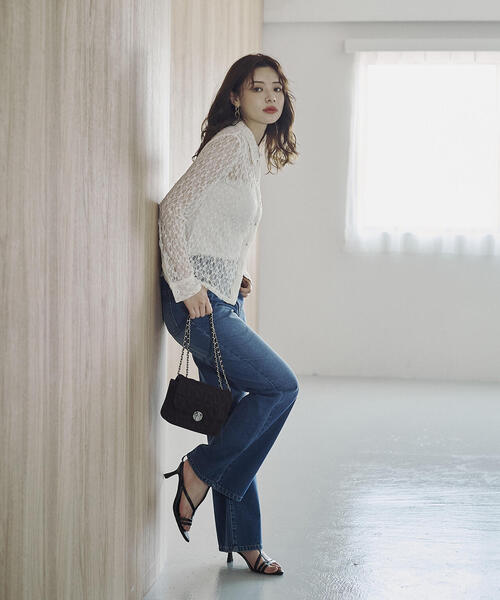 PROPORTION BODY DRESSING（プロポーションボディドレッシング）の「レースシャツ / 1215260803（Tシャツ/カットソー・レディース・ブラウン系その他/ブラック/ホワイト系その他・FREE）」の10枚目の写真