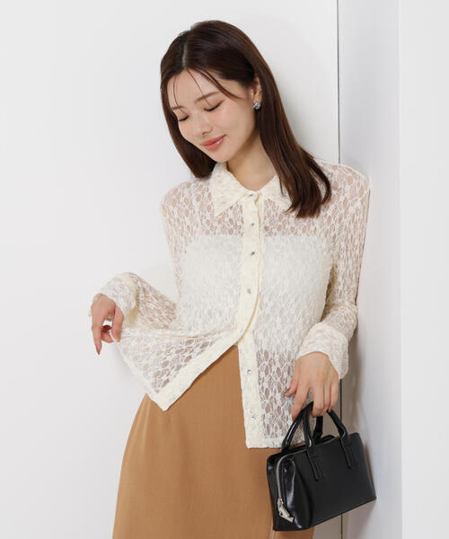 PROPORTION BODY DRESSING（プロポーションボディドレッシング）の「レースシャツ / 1215260803（Tシャツ/カットソー・レディース・ブラウン系その他/ブラック/ホワイト系その他・FREE）」の12枚目の写真