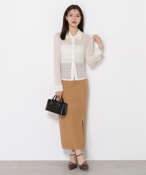 PROPORTION BODY DRESSING（プロポーションボディドレッシング）の「レースシャツ / 1215260803（Tシャツ/カットソー・レディース・ブラウン系その他/ブラック/ホワイト系その他・FREE）」の16枚目の写真