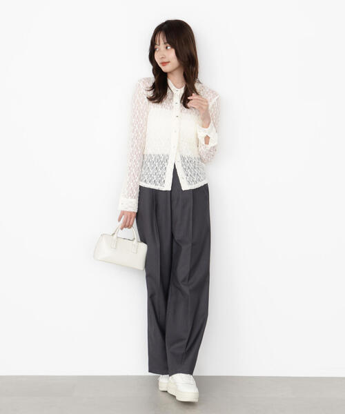 PROPORTION BODY DRESSING（プロポーションボディドレッシング）の「レースシャツ / 1215260803（Tシャツ/カットソー・レディース・ブラウン系その他/ブラック/ホワイト系その他・FREE）」の18枚目の写真