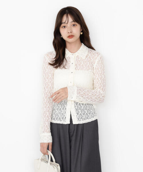 PROPORTION BODY DRESSING（プロポーションボディドレッシング）の「レースシャツ / 1215260803（Tシャツ/カットソー・レディース・ブラウン系その他/ブラック/ホワイト系その他・FREE）」の19枚目の写真