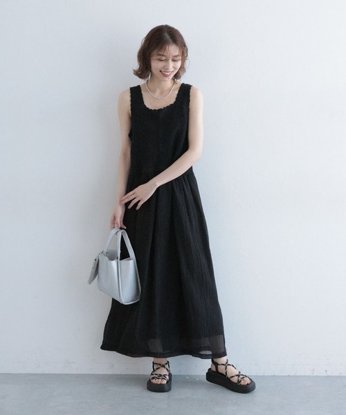 studio CLIP（スタディオクリップ）の「クロシェコンビワンピース[プチサイズあり]（ワンピース・レディース・アイボリー/ブラック・FREE/PF）」の13枚目の写真