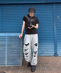Chikashitsu +(`JVcvX)́yChikashitsu{zoiled wash damage sweat pants / y`JVcvXzIChEHbV_[WXEFbgpc(XEFbgpc)