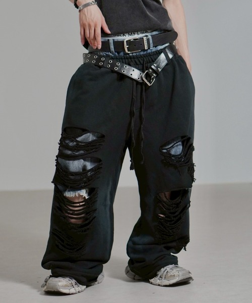 【新品未使用】COEL ダメージスウェットパンツ　ブラック ダメージスウェットパンツのご紹介 #スウェットパンツ #パンツコーデ