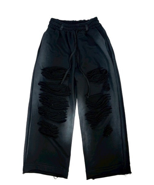 Chikashitsu +（チカシツプラス）の「【Chikashitsu +】oiled wash damage sweat pants / 【チカシツプラス】オイルドウォッシュダメージスウェットパンツ（スウェットパンツ・メンズ・ブラック/グレー・ONE SIZE）」の17枚目の写真