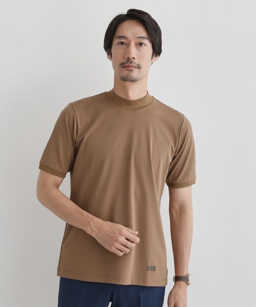 TAKEO KIKUCHI(タケオキクチ)の「【COOL CITY WEAR】モックネック プルオーバー /接触冷感(Tシャツ/カットソー・メンズ・ダークブラウン/ネイビー・02/03/04)」の1枚目の写真