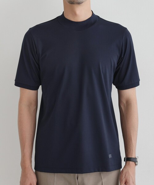 TAKEO KIKUCHI(タケオキクチ)の「【COOL CITY WEAR】モックネック プルオーバー /接触冷感(Tシャツ/カットソー・メンズ・ダークブラウン/ネイビー・02/03/04)」の4枚目の写真