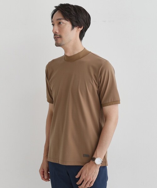 TAKEO KIKUCHI(タケオキクチ)の「【COOL CITY WEAR】モックネック プルオーバー /接触冷感(Tシャツ/カットソー・メンズ・ダークブラウン/ネイビー・02/03/04)」の12枚目の写真