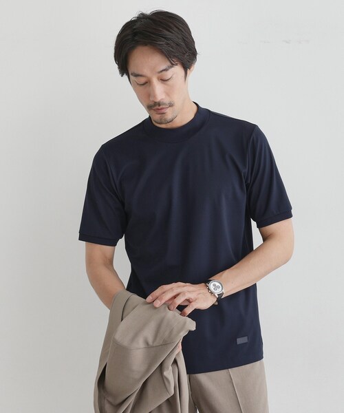 TAKEO KIKUCHI(タケオキクチ)の「【COOL CITY WEAR】モックネック プルオーバー /接触冷感(Tシャツ/カットソー・メンズ・ダークブラウン/ネイビー・02/03/04)」の21枚目の写真