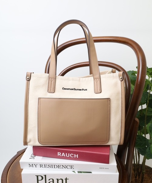 christian olivier(クリスチャンオリビエ)の「CHRISTIAN OLIVIER 【オンライン限定】キャンパス 2WAYトートバッグ(トートバッグ・レディース・ブラック/ベージュ/オレンジ/マスタード・M)」の1枚目の写真