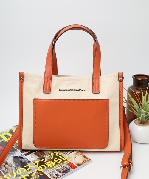 christian olivier(クリスチャンオリビエ)の「CHRISTIAN OLIVIER 【オンライン限定】キャンパス 2WAYトートバッグ(トートバッグ・レディース・ブラック/ベージュ/オレンジ/マスタード・M)」の4枚目の写真