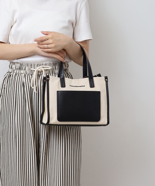 christian olivier(クリスチャンオリビエ)の「CHRISTIAN OLIVIER 【オンライン限定】キャンパス 2WAYトートバッグ(トートバッグ・レディース・ブラック/ベージュ/オレンジ/マスタード・M)」の7枚目の写真