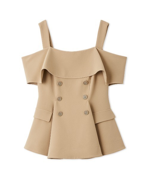 FRAY I.D（フレイアイディー）の「オフショルペプラムトップス（Tシャツ/カットソー・レディース・ベージュ/アイボリー/ブラック・0/1）」の3枚目の写真