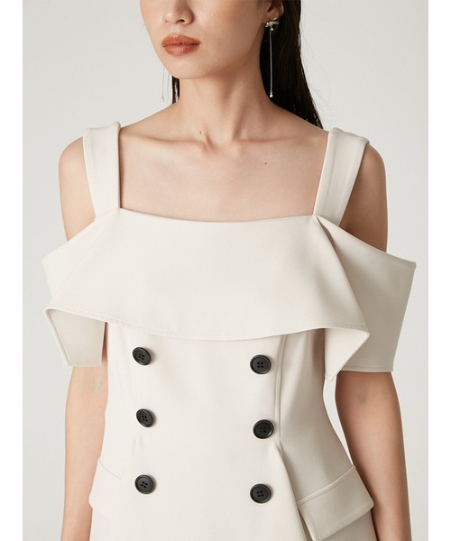 FRAY I.D（フレイアイディー）の「オフショルペプラムトップス（Tシャツ/カットソー・レディース・ベージュ/アイボリー/ブラック・0/1）」の10枚目の写真