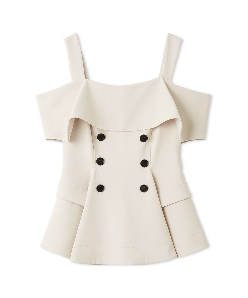 FRAY I.D（フレイアイディー）の「オフショルペプラムトップス（Tシャツ/カットソー・レディース・ベージュ/アイボリー/ブラック・0/1）」の16枚目の写真