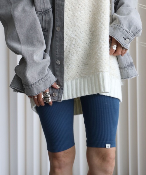 YENNA（イェンナ）の「【バイカーリブパンツ/ハーフレギンス】カプリパンツ / バミューダパンツ / ストレッチ素材（レギンス/スパッツ・レディース・ブラウン/グリーン/ブラック/ブルー/グレー/アイボリー・FREE）」の22枚目の写真