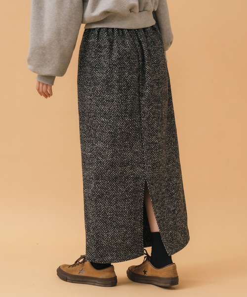 HEILIS(ヘイリス)の「ヘリンボーンナロースカート / ブラック ブラウン 韓国 シンプル カジュアル ジャケット アウター 冬服 秋服 ノームコア ヘリンボーン トラッド(スカート・レディース・ブラック/ブラウン・FREE)」の11枚目の写真