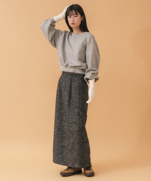 HEILIS(ヘイリス)の「ヘリンボーンナロースカート / ブラック ブラウン 韓国 シンプル カジュアル ジャケット アウター 冬服 秋服 ノームコア ヘリンボーン トラッド(スカート・レディース・ブラック/ブラウン・FREE)」の12枚目の写真