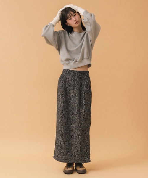 HEILIS(ヘイリス)の「ヘリンボーンナロースカート / ブラック ブラウン 韓国 シンプル カジュアル ジャケット アウター 冬服 秋服 ノームコア ヘリンボーン トラッド(スカート・レディース・ブラック/ブラウン・FREE)」の13枚目の写真
