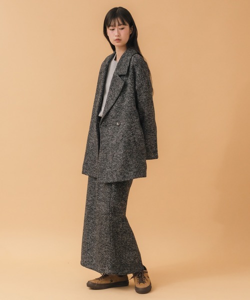 HEILIS(ヘイリス)の「ヘリンボーンナロースカート / ブラック ブラウン 韓国 シンプル カジュアル ジャケット アウター 冬服 秋服 ノームコア ヘリンボーン トラッド(スカート・レディース・ブラック/ブラウン・FREE)」の19枚目の写真
