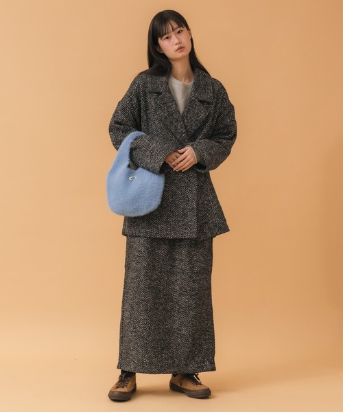 HEILIS(ヘイリス)の「ヘリンボーンナロースカート / ブラック ブラウン 韓国 シンプル カジュアル ジャケット アウター 冬服 秋服 ノームコア ヘリンボーン トラッド(スカート・レディース・ブラック/ブラウン・FREE)」の21枚目の写真