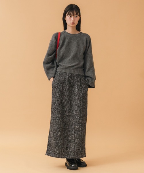 HEILIS(ヘイリス)の「ヘリンボーンナロースカート / ブラック ブラウン 韓国 シンプル カジュアル ジャケット アウター 冬服 秋服 ノームコア ヘリンボーン トラッド(スカート・レディース・ブラック/ブラウン・FREE)」の22枚目の写真