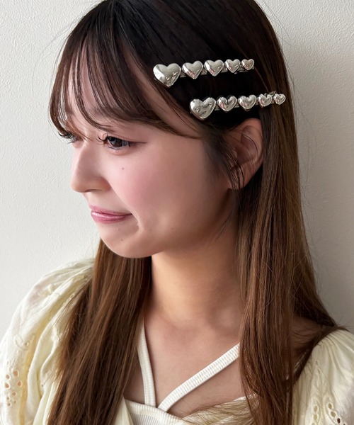kutirlune／【2SET】ぷくぷくハートヘアピン（ヘアピン）｜kutir