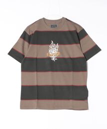 RVCA（ルーカ）の「RVCA メンズ KSL STRIPE SS Tシャツ 【2025年秋冬モデル】/ルーカフロントプリントボーダー柄半袖Tシャツ（Tシャツ/カットソー）」